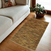 handmade Modern Gabbeh Beige Black Hand Knotted RECTANGLE 100% WOOL area rug 4  x 6